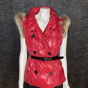 John Richmond red vest with fur